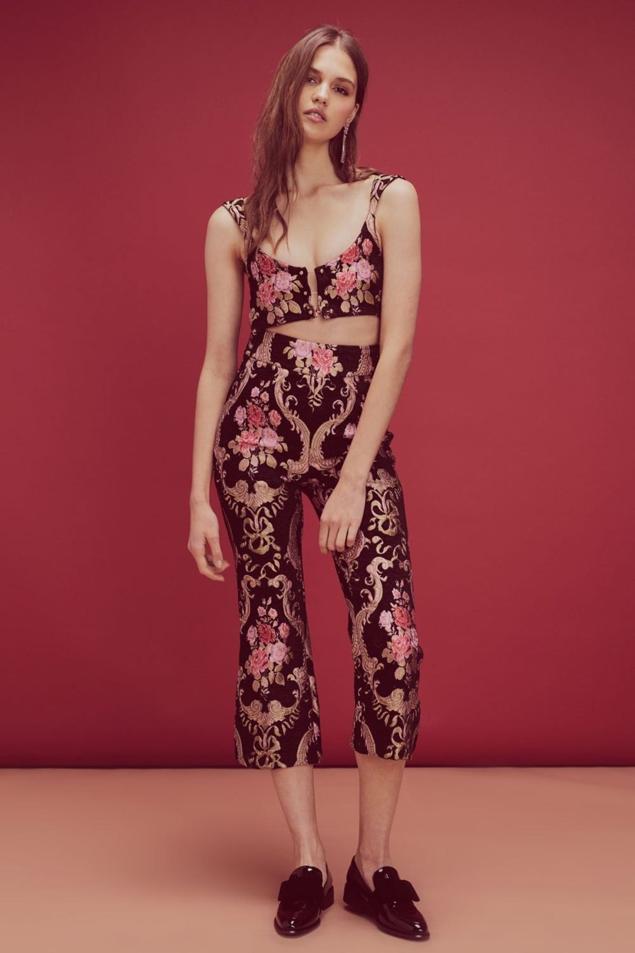 Women For Love & Lemons Pants | Brocade Flared Pant ( Last One)