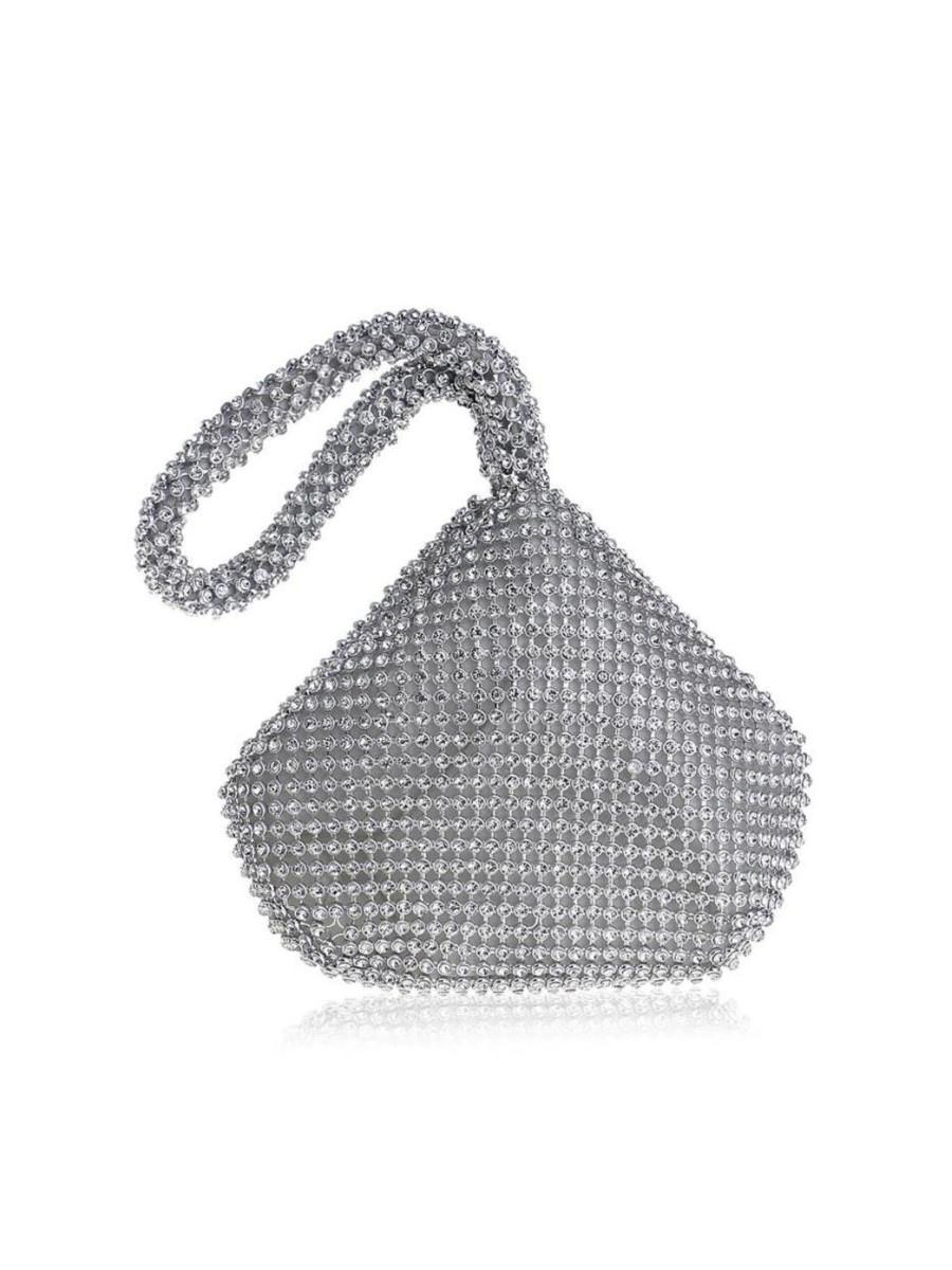 Women E L A London Bags | Crystal Silver Mini Evening Bag