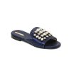 Women Emanuela Caruso Flip Flops & Slides | Diamante Blue Marine Sandals