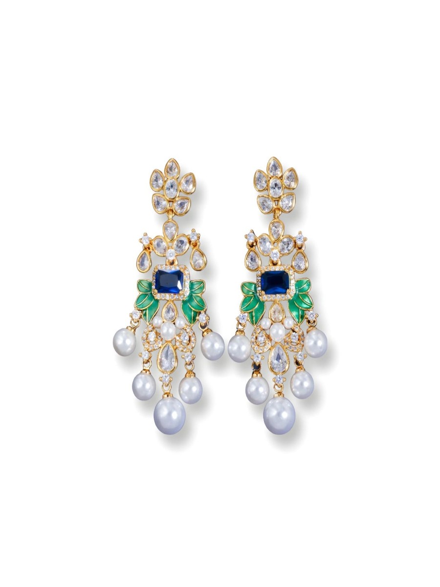 Women E L A London | Pearly Chandelier Earrings