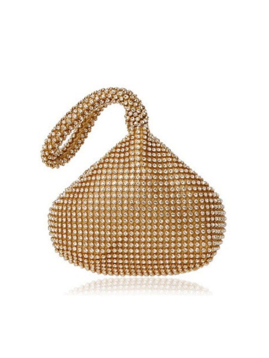 Women E L A London Bags | Crystal Gold Mini Evening Bag