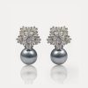 Women E L A London | Star Pearl Grey Earrings