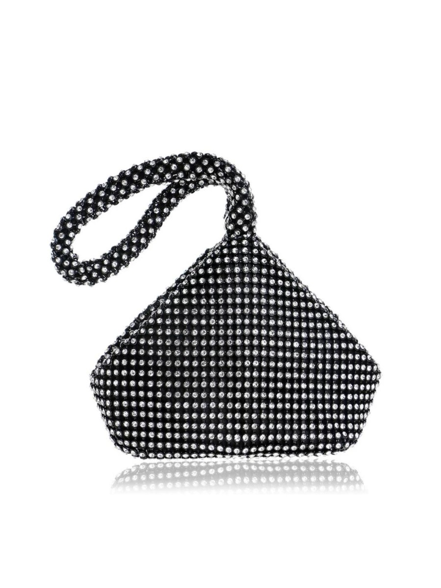 Women E L A London Bags | Crystal Black Mini Evening Bag