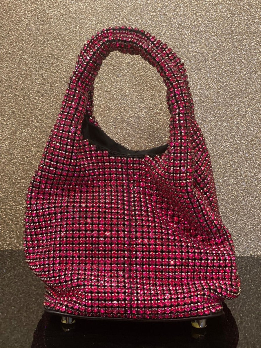 Women E L A London Bags | Twinkle Fuchsia Crystal Bucket Bag