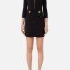 Women Elisabetta Franchi Dresses | Turn Lock Plaque Mini Dress Black