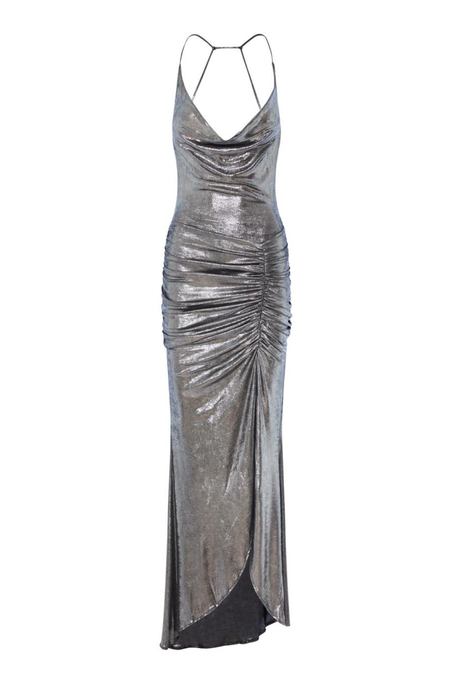 Women Misha Collection Dresses | Kamari Long Silver Gown