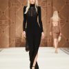 Women Elisabetta Franchi Dresses | Red Carpet Dress In Jersey With Embroidered Ascot Tie