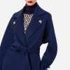 Women Elisabetta Franchi Coats | Dressing Gown Style Cloth Coat With Studs