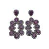 Women E L A London | Red Ruby Gemstone Pear Drop Earrings