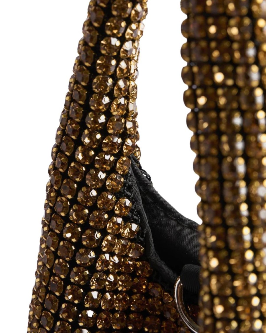 Women E L A London Bags | Twinkle Gold Crystal Bucket Bag