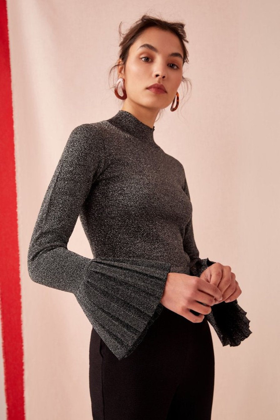 Women Keepsake Knitwear | Move Over Knit Silver Lurex Top