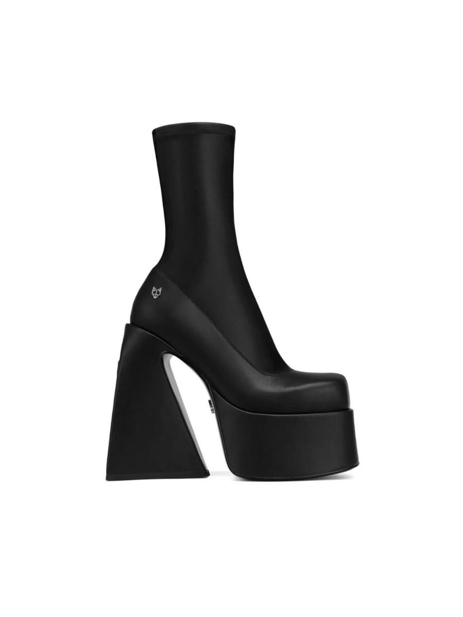 Women Naked Wolfe Boots | Jade Black Stretch Boot