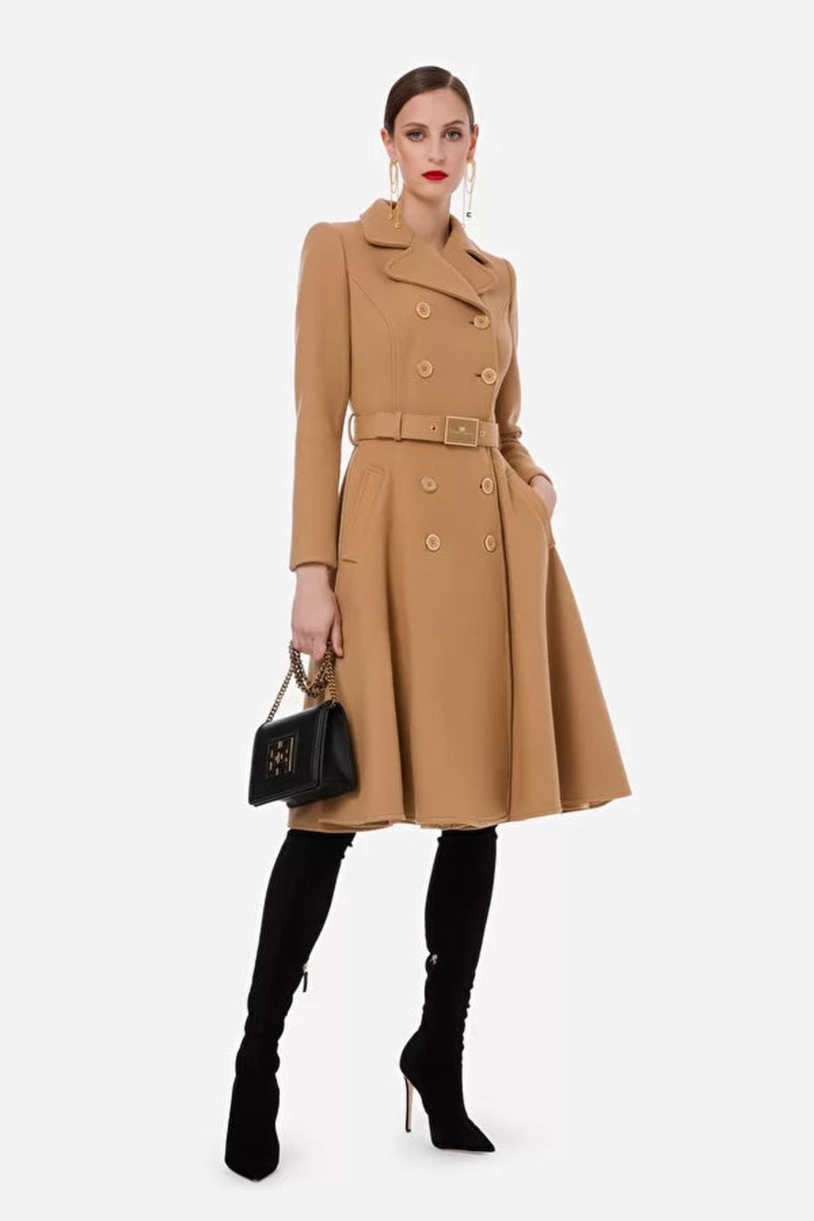 Women Elisabetta Franchi Coats | Coat With Frock Line