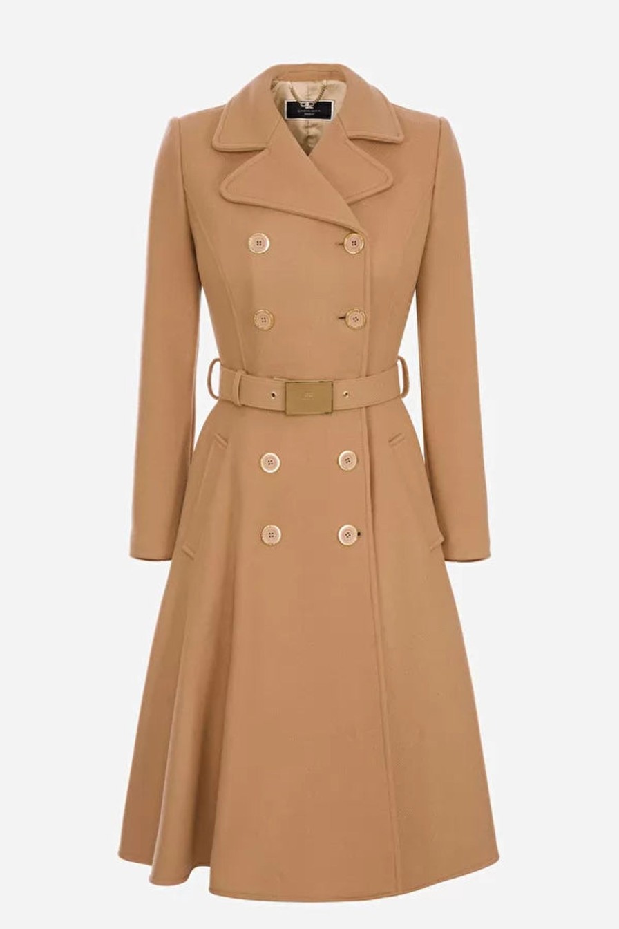 Women Elisabetta Franchi Coats | Coat With Frock Line