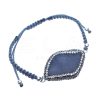 Women E L A London | Natural Gemstone Macrame String Bracelet In Blue