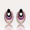 Women E L A London | Oval Three Tone Drop Earrings