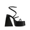 Women Naked Wolfe Sandals | Angel Black Strap Heel