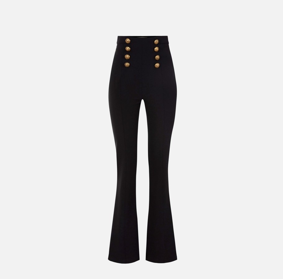 Women Elisabetta Franchi Pants | Womens High Waist Black Pants