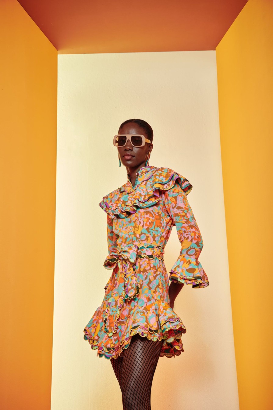 Women Celia B Dresses | Manatier Dress In Multi Orange