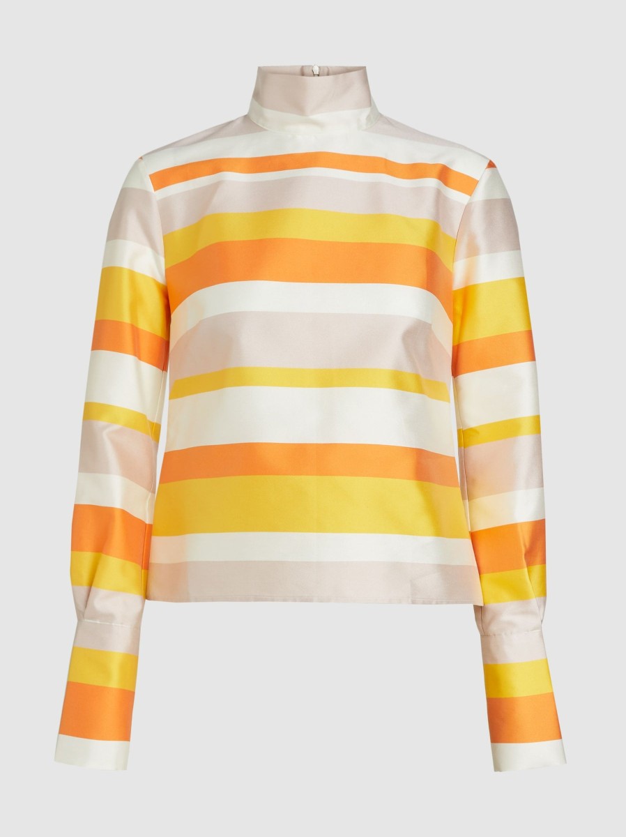 Women Taller Marmo Tops | Las Rayas Striped Turtleneck Blouse