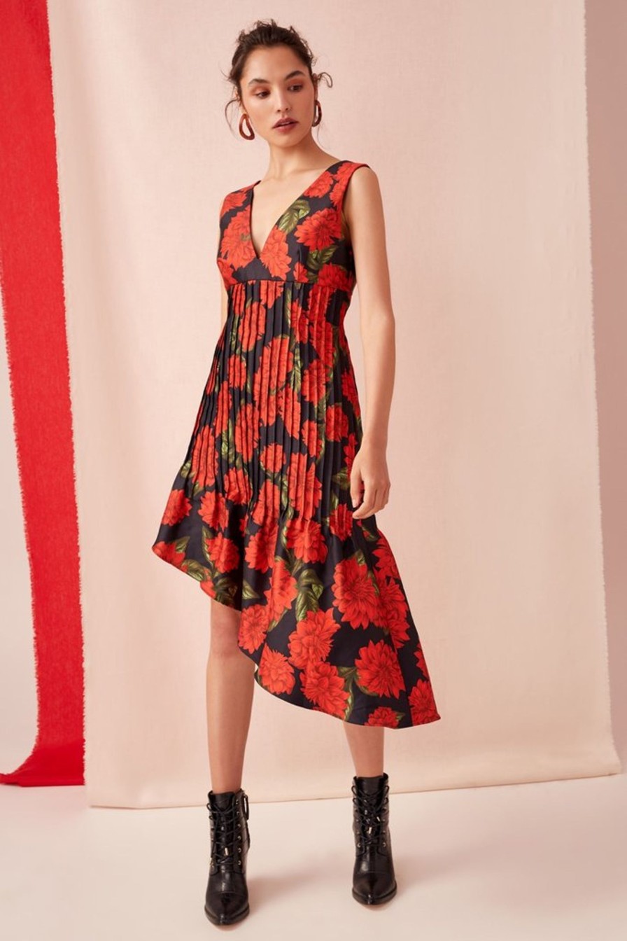 Women Keepsake Dresses | Step Aside Midi Dress In Black Dahlia (Last One )