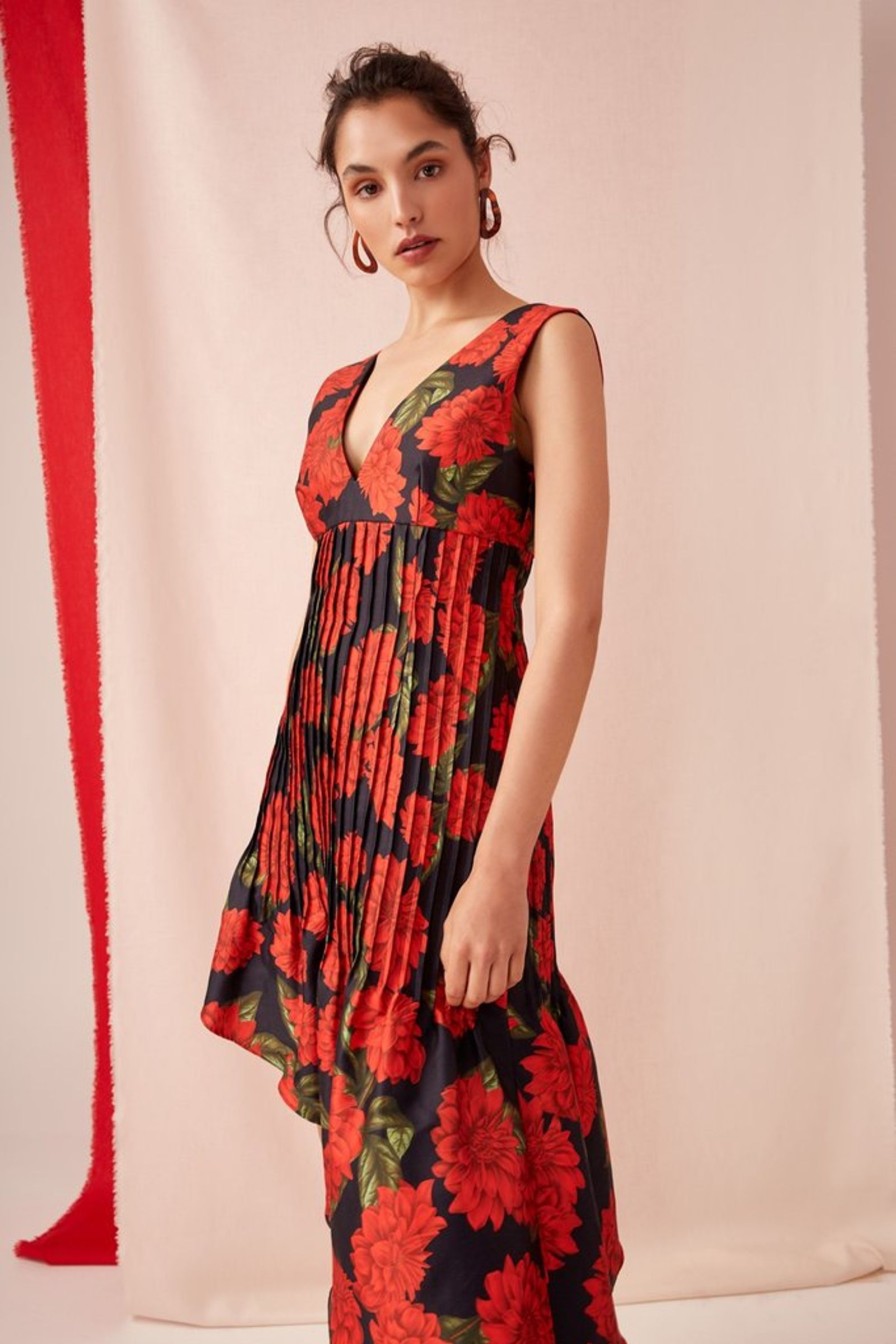 Women Keepsake Dresses | Step Aside Midi Dress In Black Dahlia (Last One )