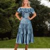 Women Elena Antoniades Dresses | Velvet Gypsy Frill Dress