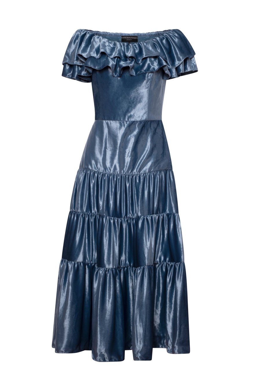 Women Elena Antoniades Dresses | Velvet Gypsy Frill Dress