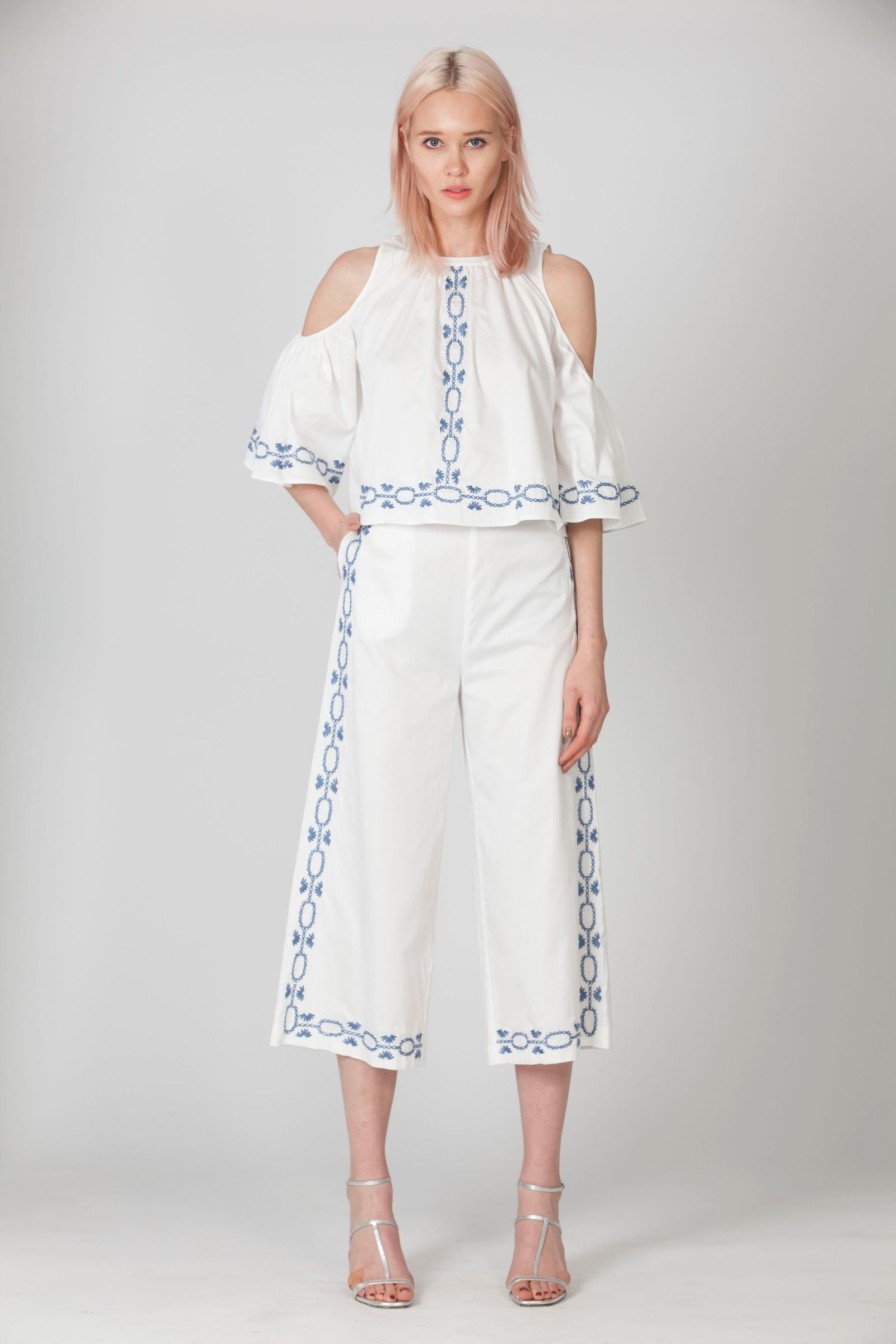 Women Foxiedox Pants | Spellgirl Embroidery Culottes(Last One)