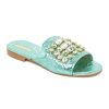 Women Emanuela Caruso Flip Flops & Slides | Diamante Acqua Marina Sandals